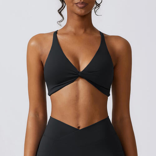 Spaghetti Strap Sport Bra  Sunset and Swim Black S 