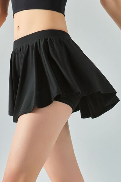 Elastic Waist Mini Active Skirt Sunset and Swim Black S 