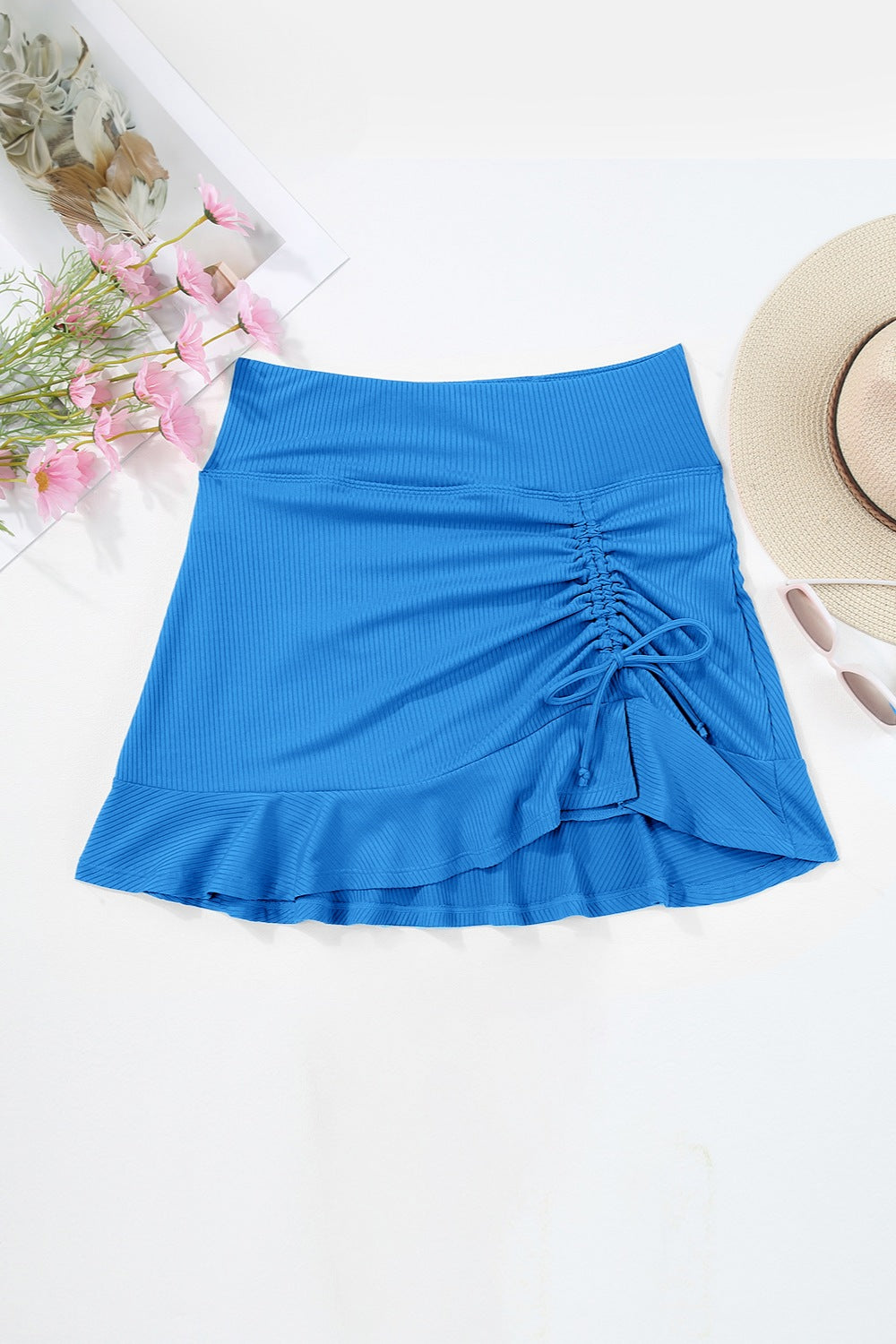 Sunset Vacation  Ruched Elastic Waist Swim Skirt Sunset and Swim   