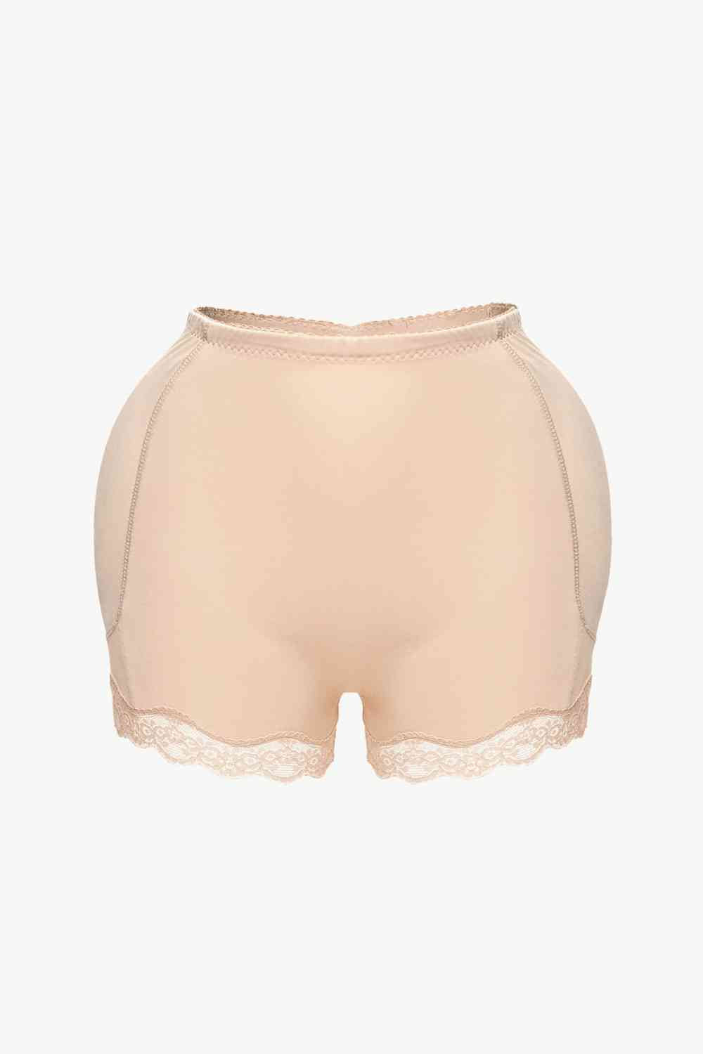 Full Size Lace Trim Shaping Shorts Sunset and Swim Apricot S 