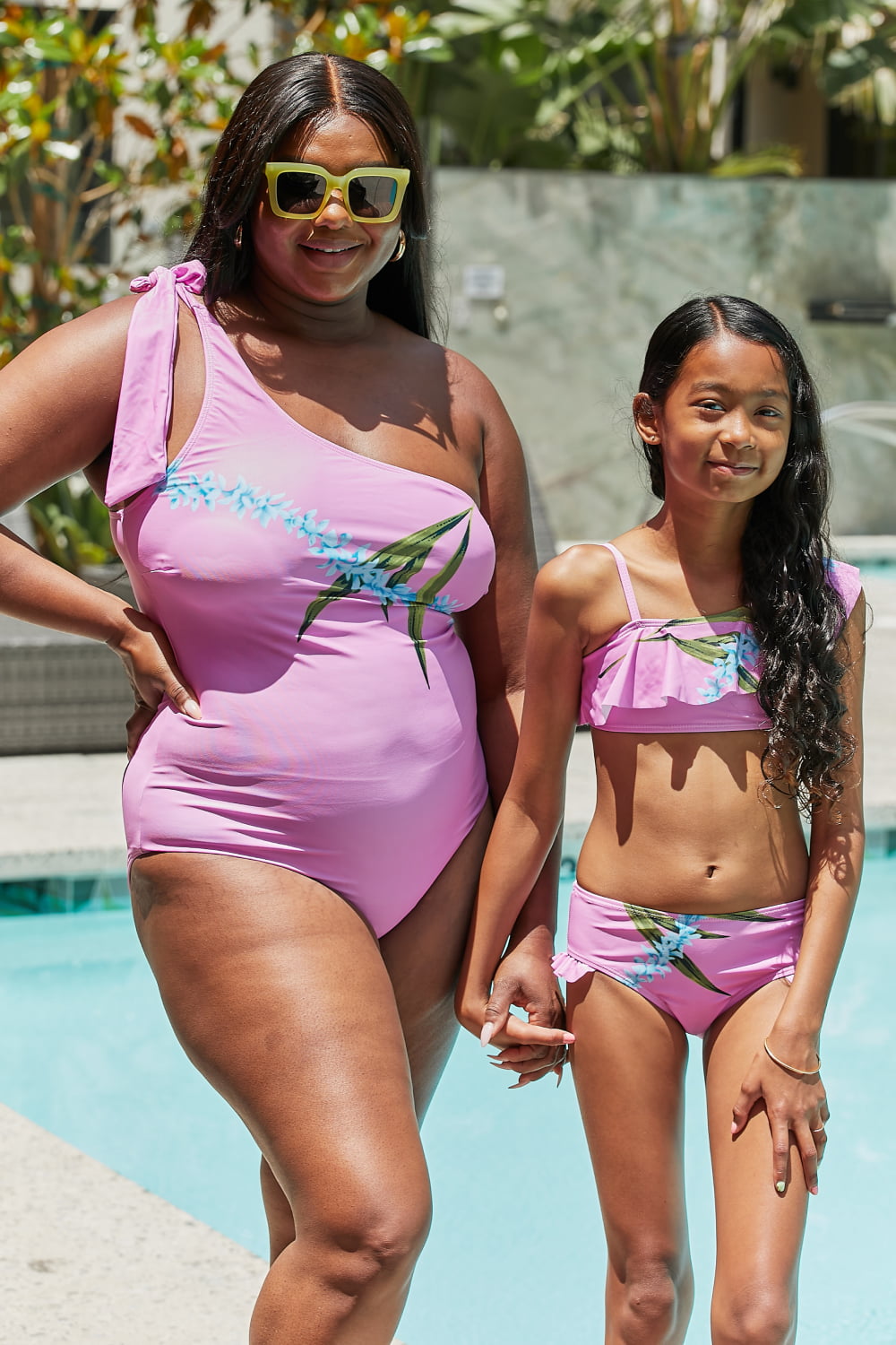 Marina West Swim Vacay Mode Two-Piece Swim Set in Carnation Pink Mother Daughter Swimwear Sunset and Swim   