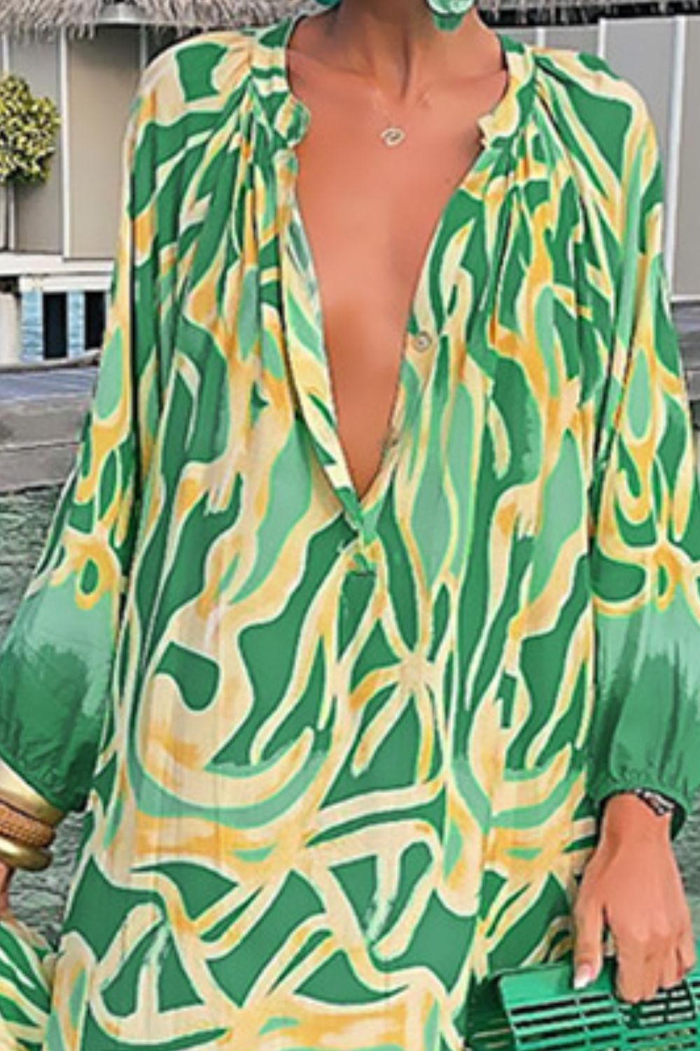 Resort Life Beach Coverup Sleeve Dress  Sunset and Swim   