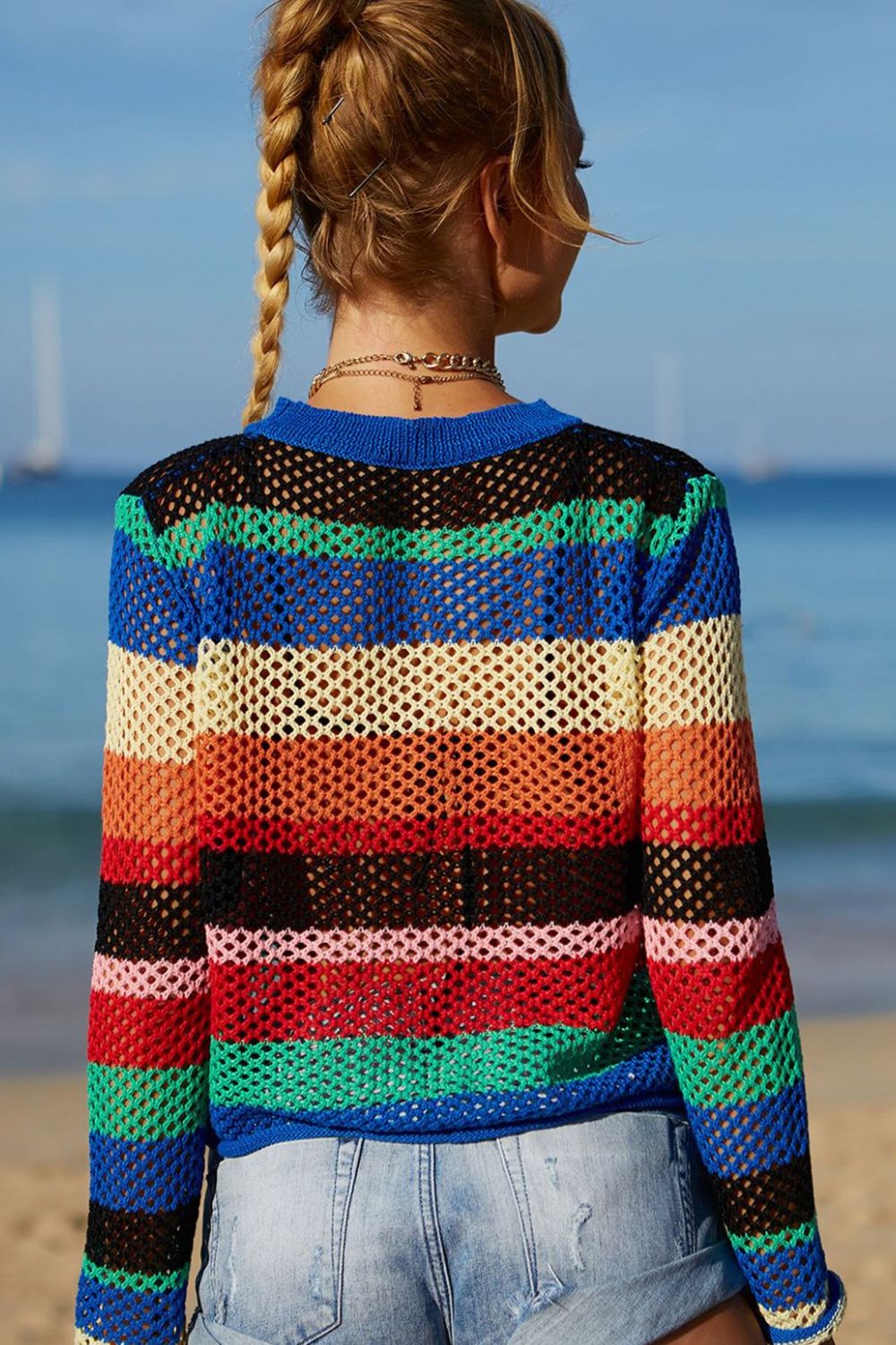 Multi Stripe Crochet Bralette