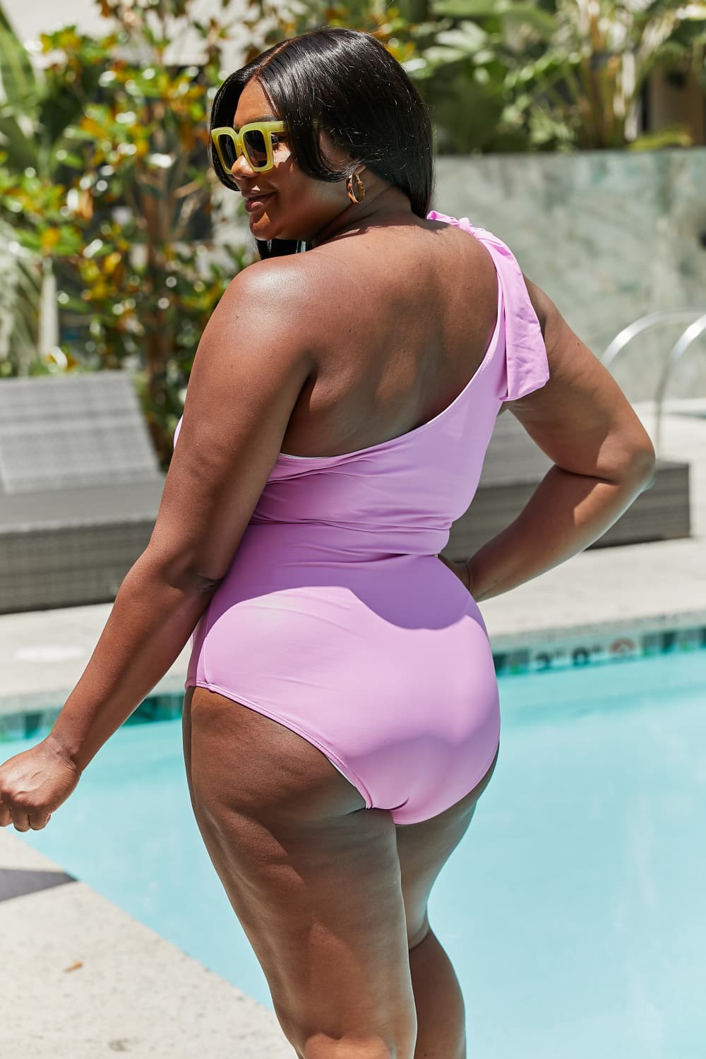 Marina West Swim Vacay Mode One Shoulder Swimsuit in Carnation Pink Mother Daughter Swimwear  Sunset and Swim   