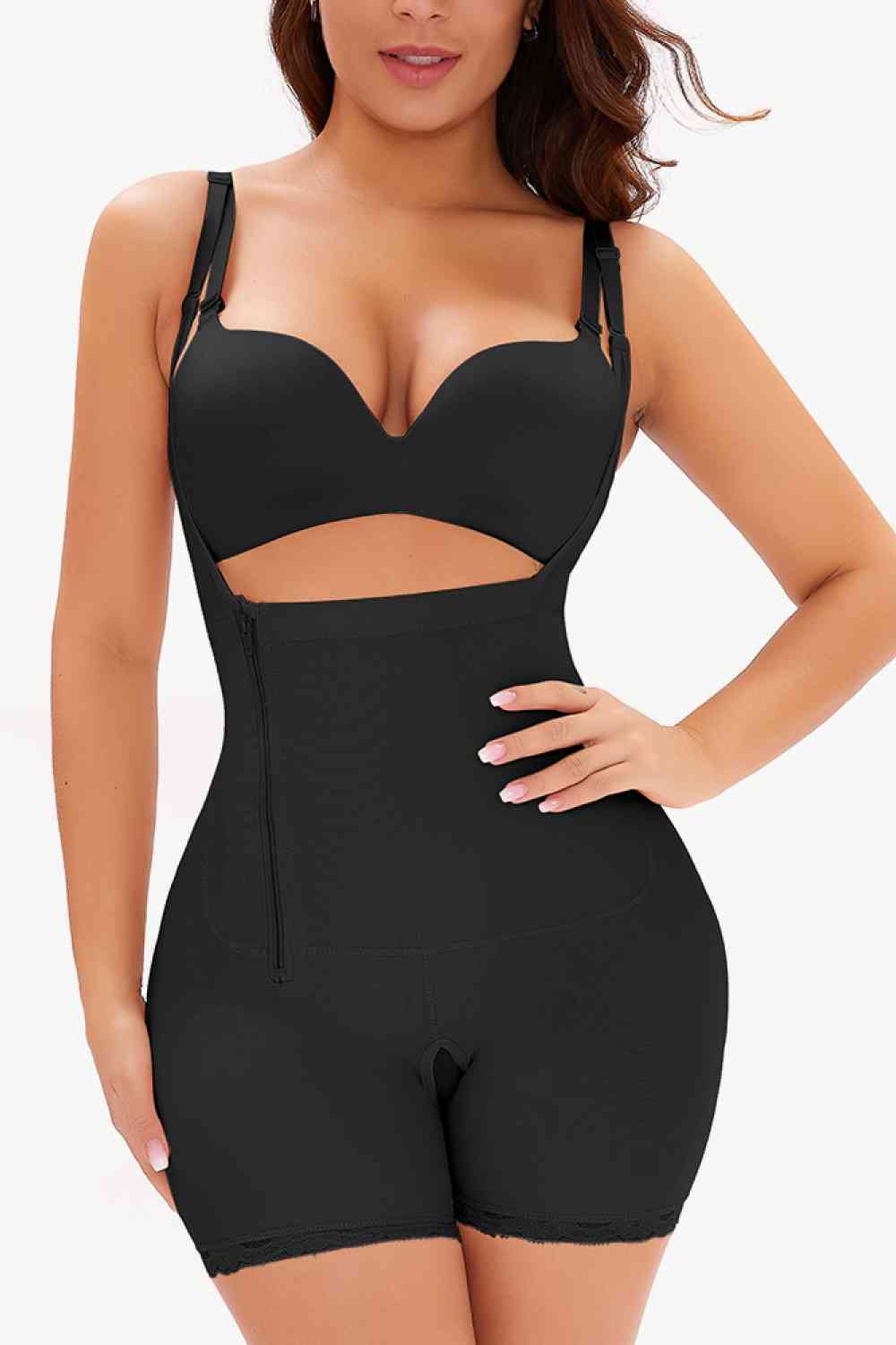 Full Size Side Zipper Under-Bust Shaping Bodysuit  Sunset and Swim   