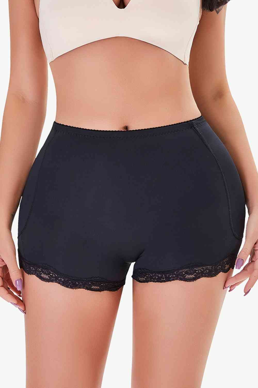 Full Size Lace Trim Shaping Shorts Sunset and Swim   