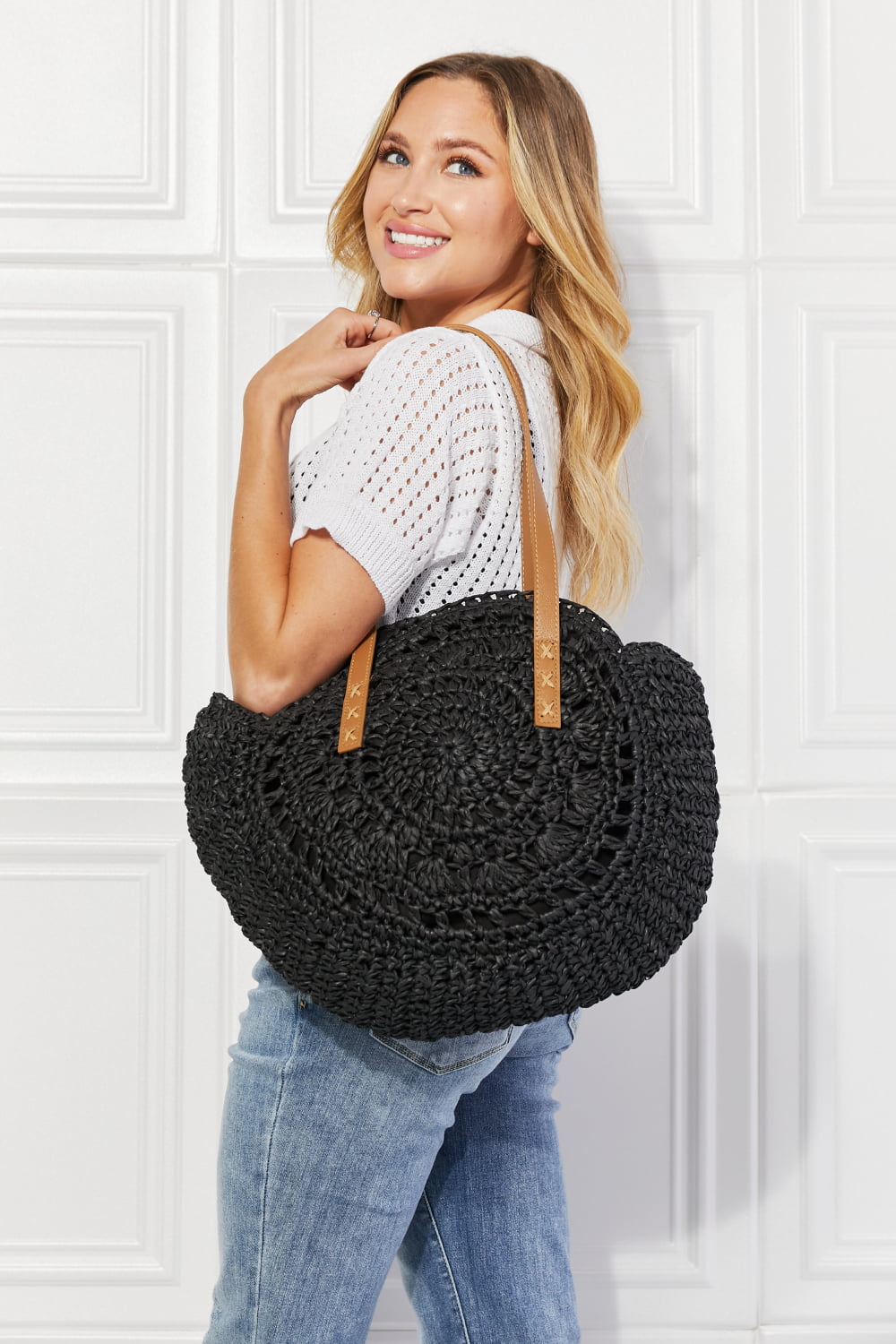 Justin Taylor C'est La Vie Crochet Handbag in Black  Sunset and Swim Black One Size 
