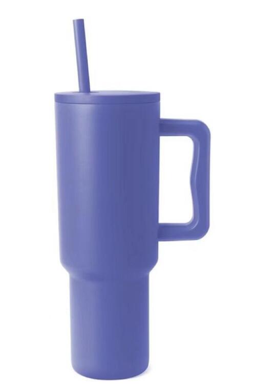 Monochromatic Stainless Steel Tumbler with Matching Straw Sunset and Swim Cobalt Blue One Size 