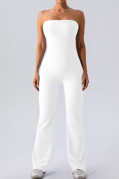 Sleeveless Straight Active Jumpsuit  Sunset and Swim White S 