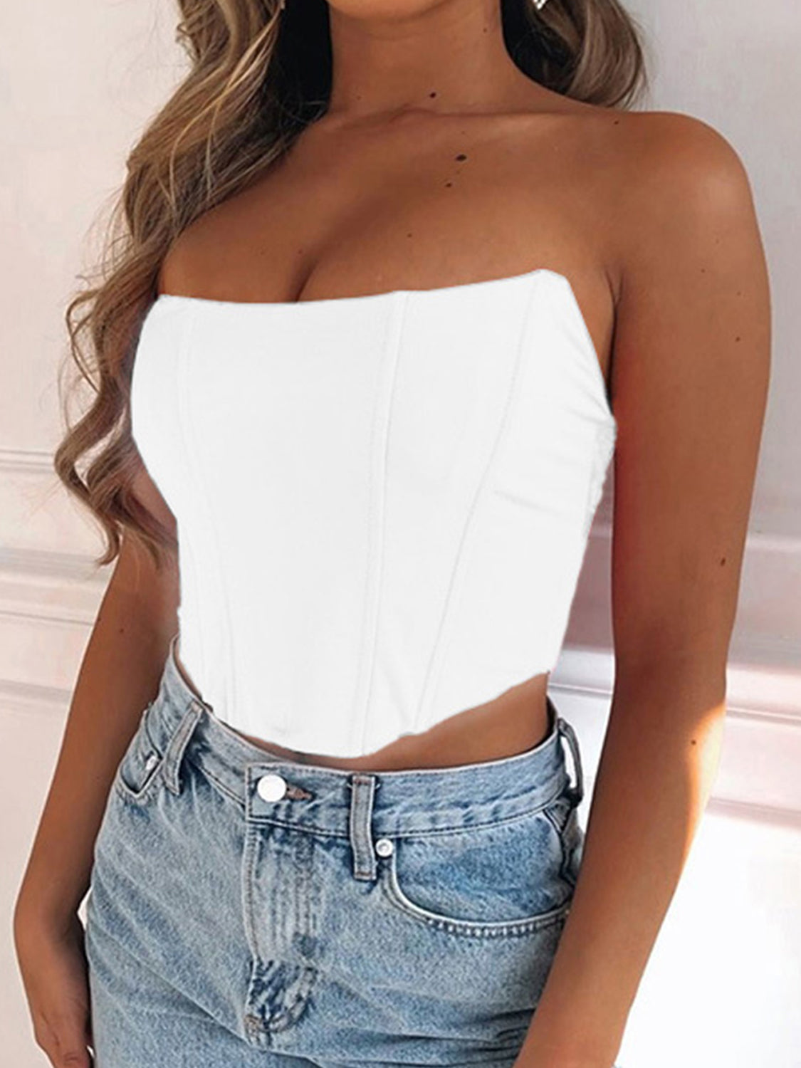 Sunset Vacation  Tube Cropped Top Sunset and Swim   
