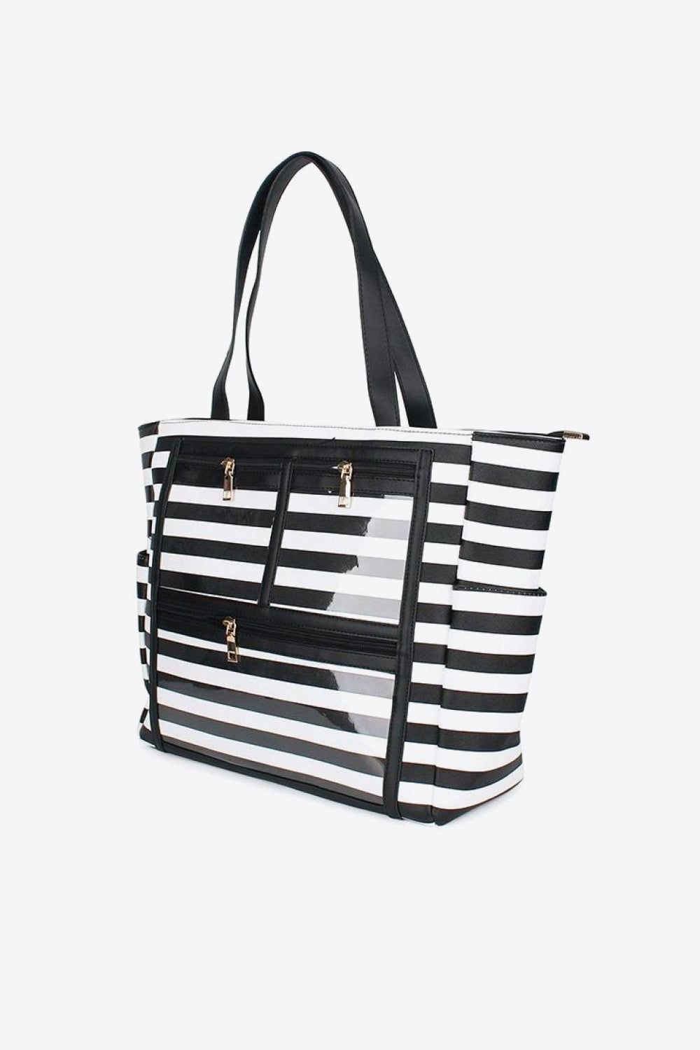 Striped Canvas Tote bag  Sunset and Swim   