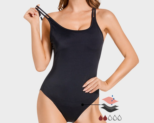 SecureSwim® Period Swimwear Adjustable Straps One Piece Swimsuit Bathing Suit  Sunset and Swim   