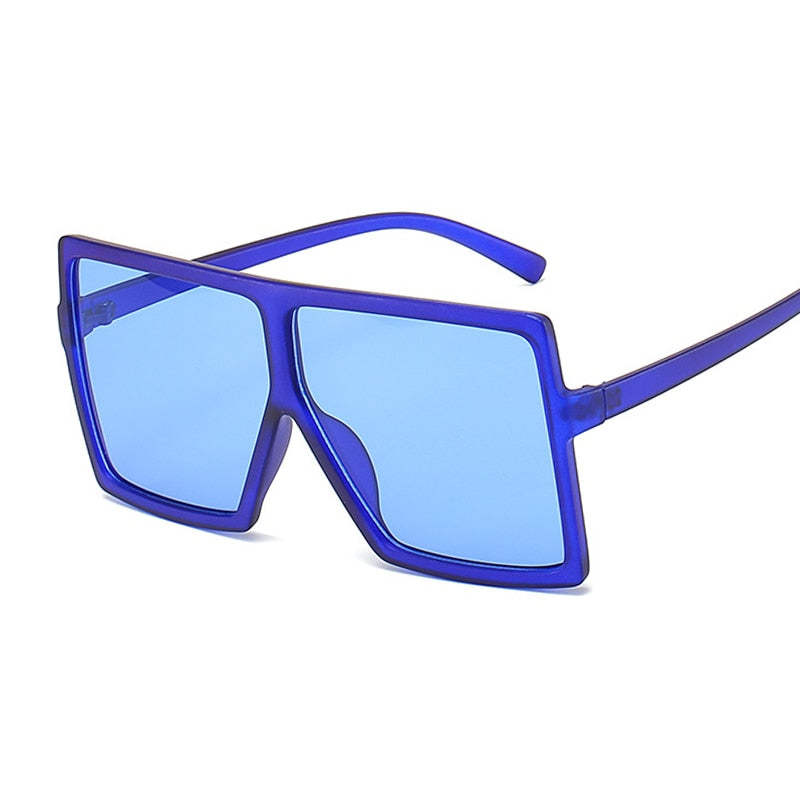 Golden Horizon Sunnies Oversized Square Sunglasses For Women  Sunset and Swim Dark Blue  