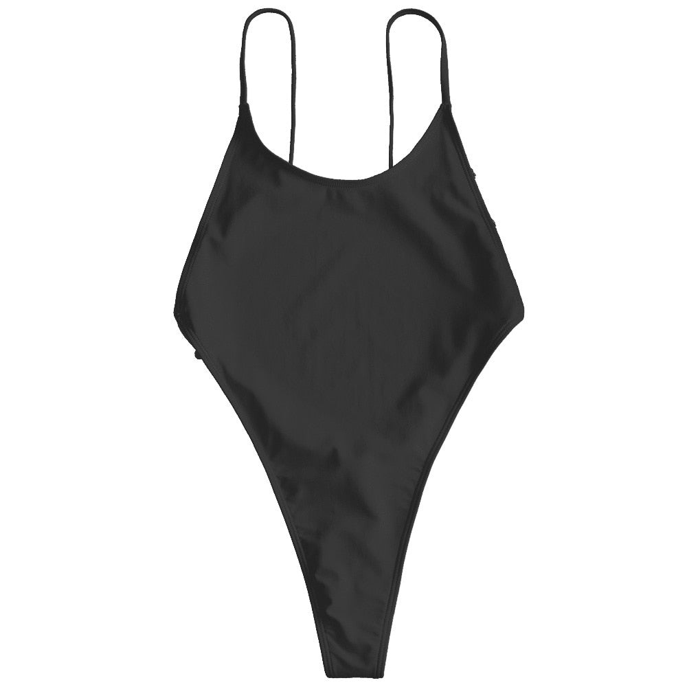 Sexy High Cut Micro Thong One Piece Swimsuit