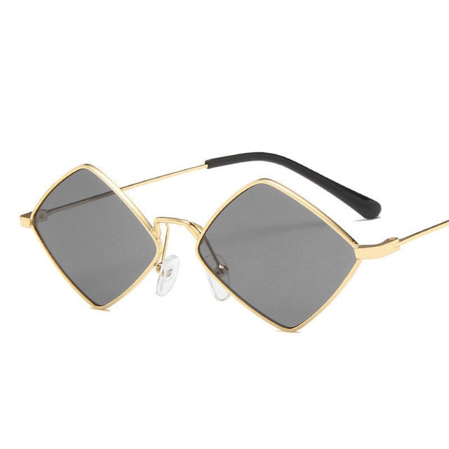 Irregular Vintage Small Frame UV400 Womens Sunglasses  Sunset and Swim gold gray  