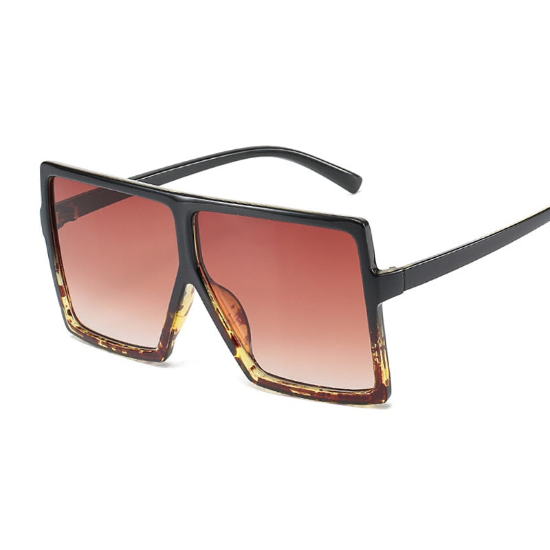 Golden Horizon Sunnies Oversized Square Sunglasses For Women  Sunset and Swim Black Leopard  Brown  