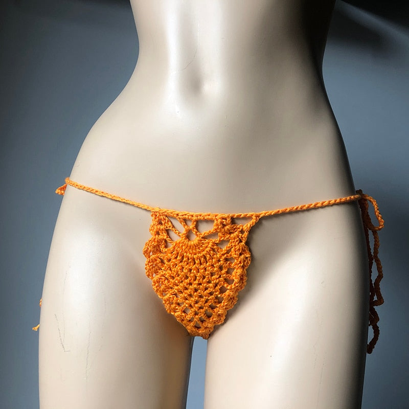 Mini Micro See Through G-strings Crochet Bikini Thongs  Sunset and Swim   