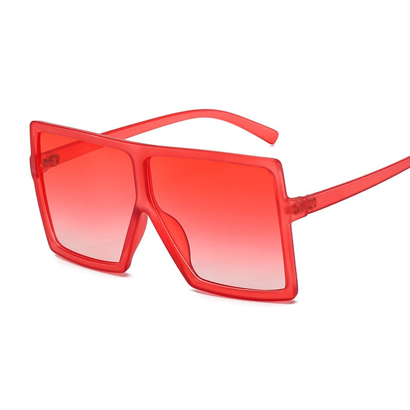 Golden Horizon Sunnies Oversized Square Sunglasses For Women  Sunset and Swim Double Red  