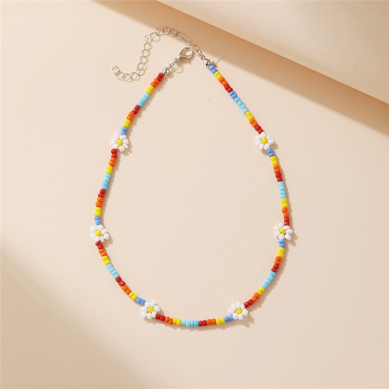 Summer Bloom Bohemian Bead Shell Necklace  Sunset and Swim No.2 5402304  