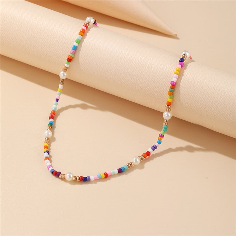 Summer Bloom Bohemian Bead Shell Necklace  Sunset and Swim No.11 54267  
