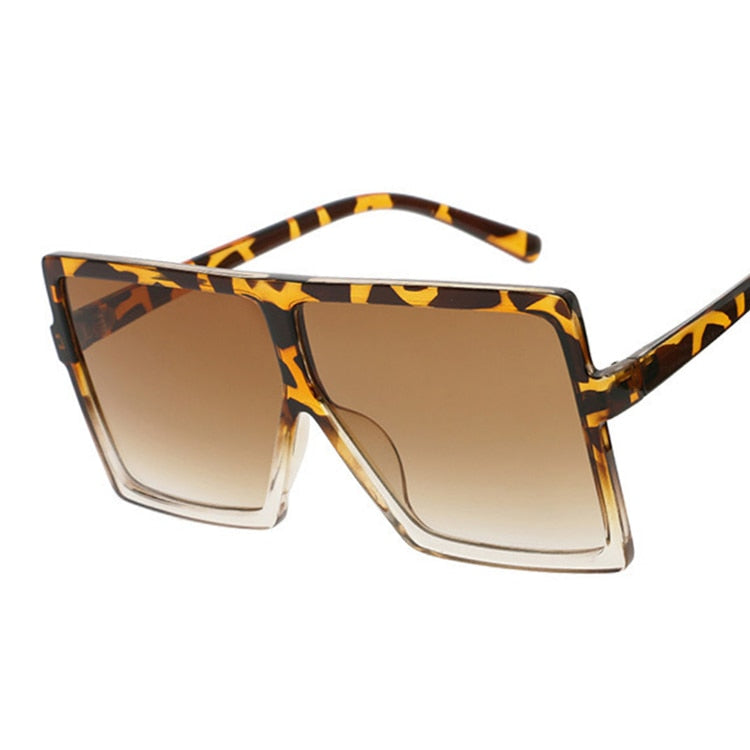 Island Goddess Shades Square Sunglasses for Women UV 400  Sunset and Swim Leopard Trans  