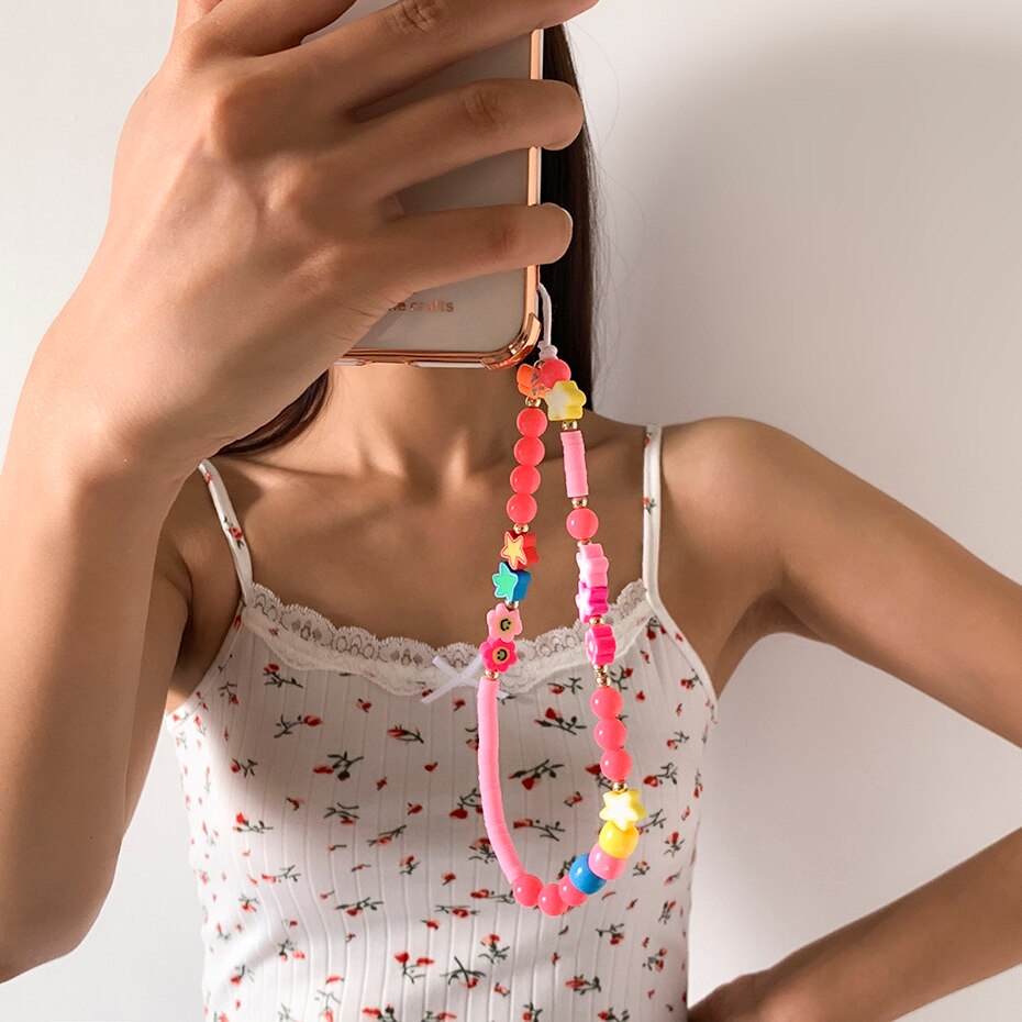 Oh So Charming Trendy Handmade Pearl Deluxe Mobile Phone Strap Phone Case Hanging Cord  Sunset and Swim M00040  