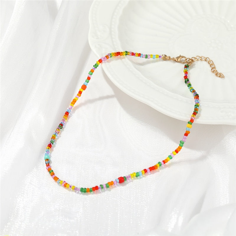 Summer Bloom Bohemian Bead Shell Necklace  Sunset and Swim No.12 54268  