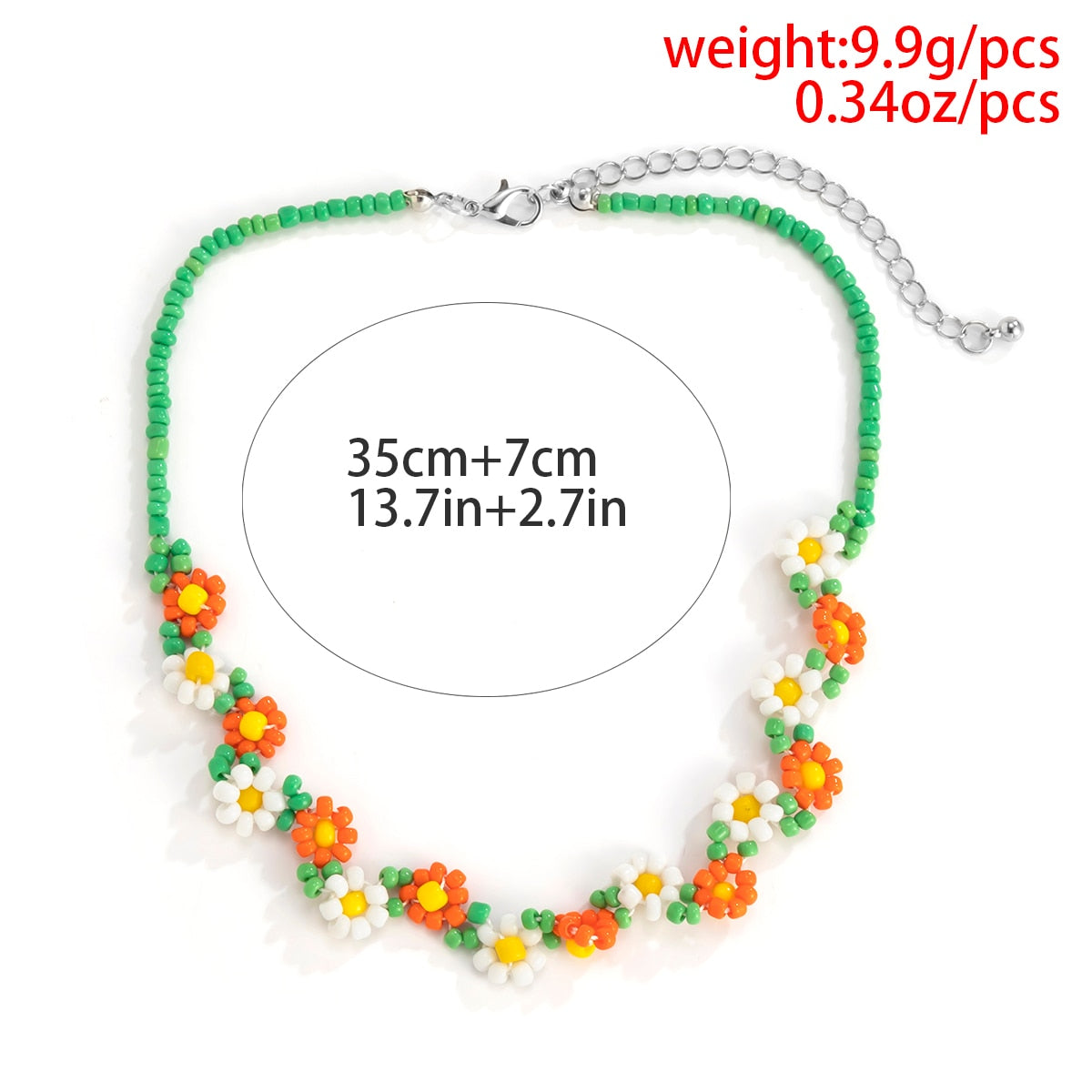 Trendy Flower Passion Beads Choker Necklace  Sunset and Swim   