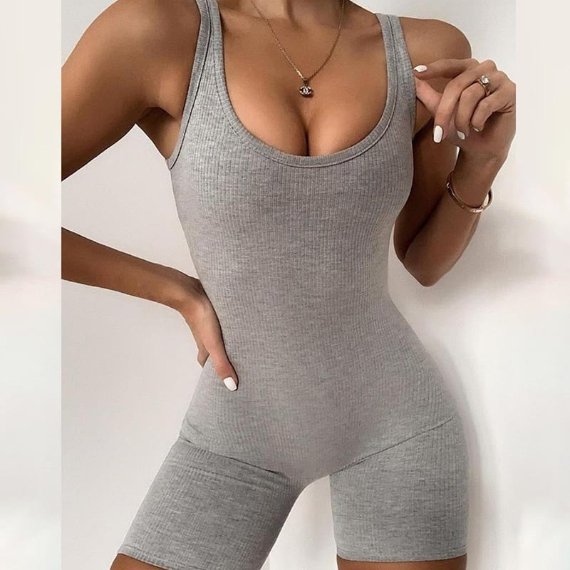 SultryFit Romper Jumpsuit  Sunset and Swim Grey S 