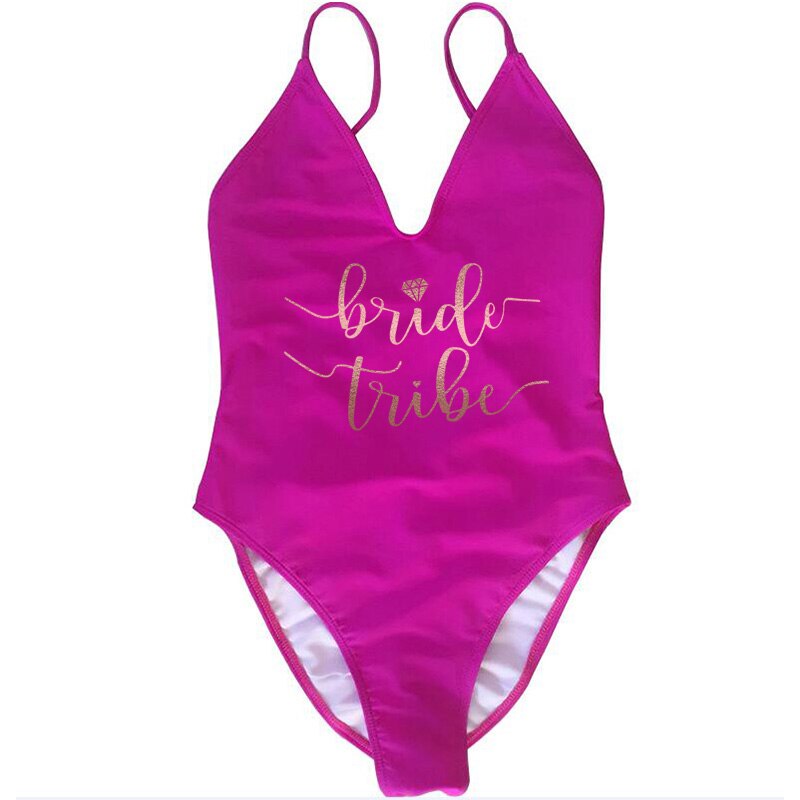 Bride Tribe Lace Back Scrunch Butt Sexy Brazilian Bachelorette Swimsuit  Sunset and Swim Bride Tribe purple S 