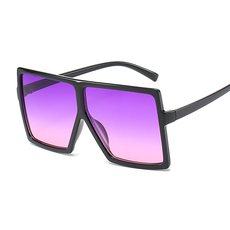 Golden Horizon Sunnies Oversized Square Sunglasses For Women  Sunset and Swim Black Purple  