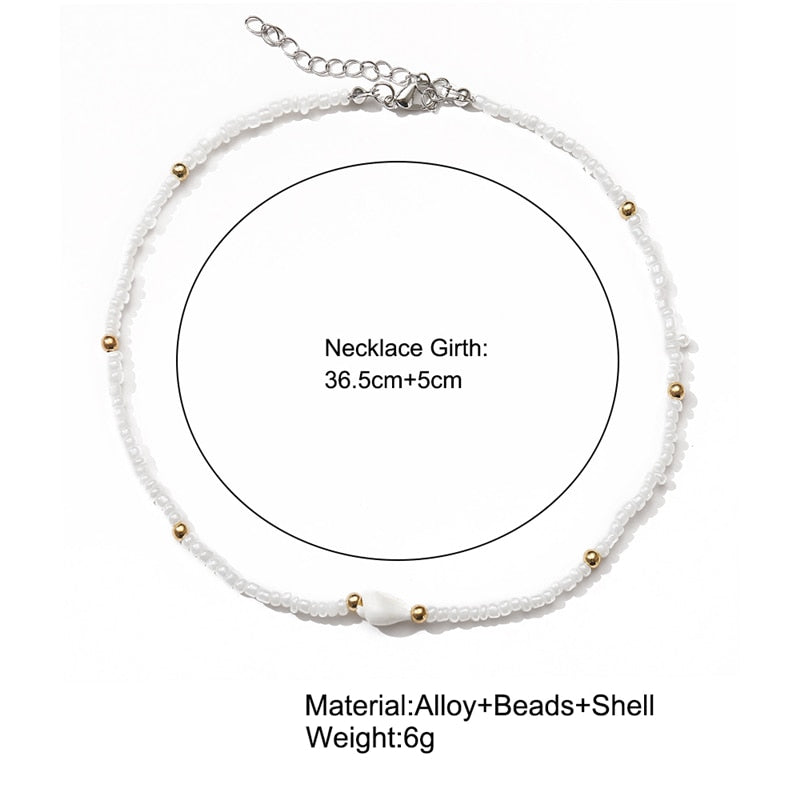 Seaside Queen Shell Choker Necklace  Sunset and Swim   