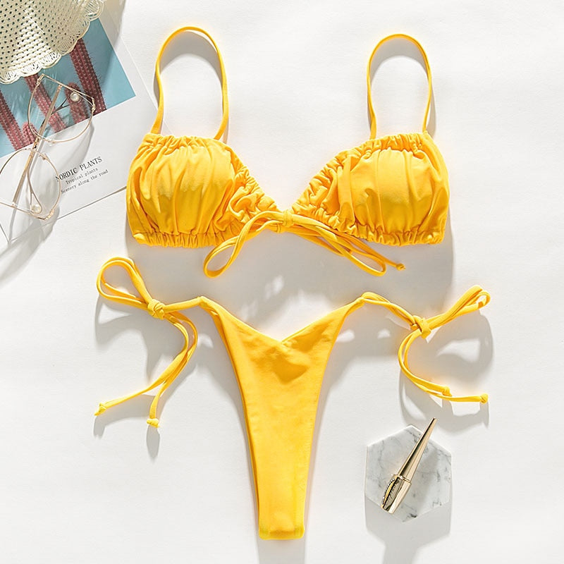 The Bombshell Brazilian Micro Thong Bikini  Sunset and Swim 3 S 