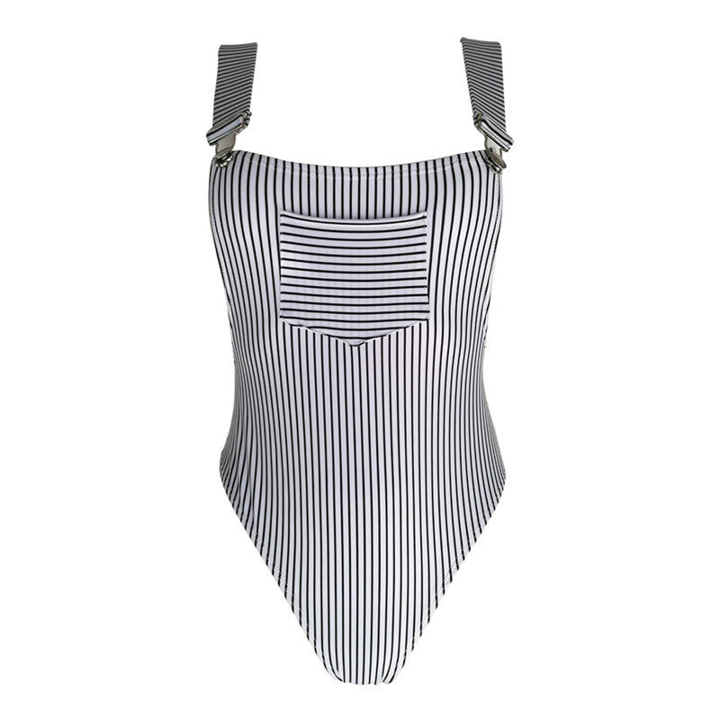 Exclusive Denim Suspender Style One Piece Swimsuit  Sunset and Swim   