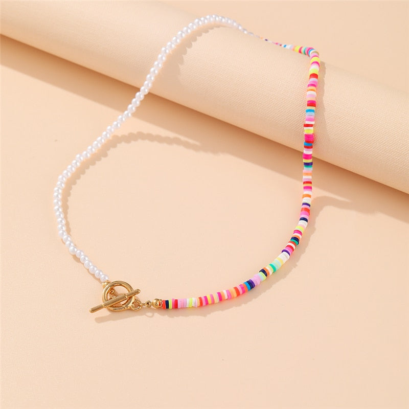 Summer Bloom Bohemian Bead Shell Necklace  Sunset and Swim No.7 53969  