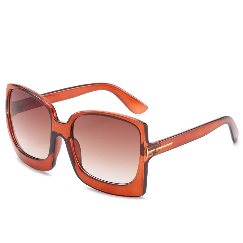 Monaco Oversized Square Sunglasses UV400  Sunset and Swim Brown  