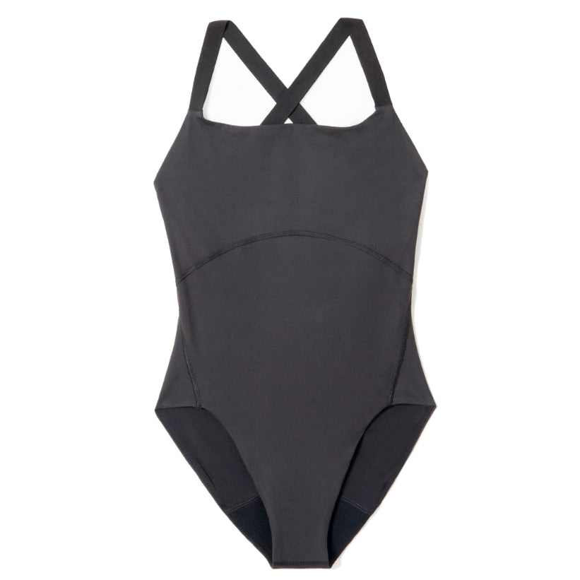 Cross Back One Piece Swimsuit SecureSwim® Period Swimwear  Sunset and Swim Black M 