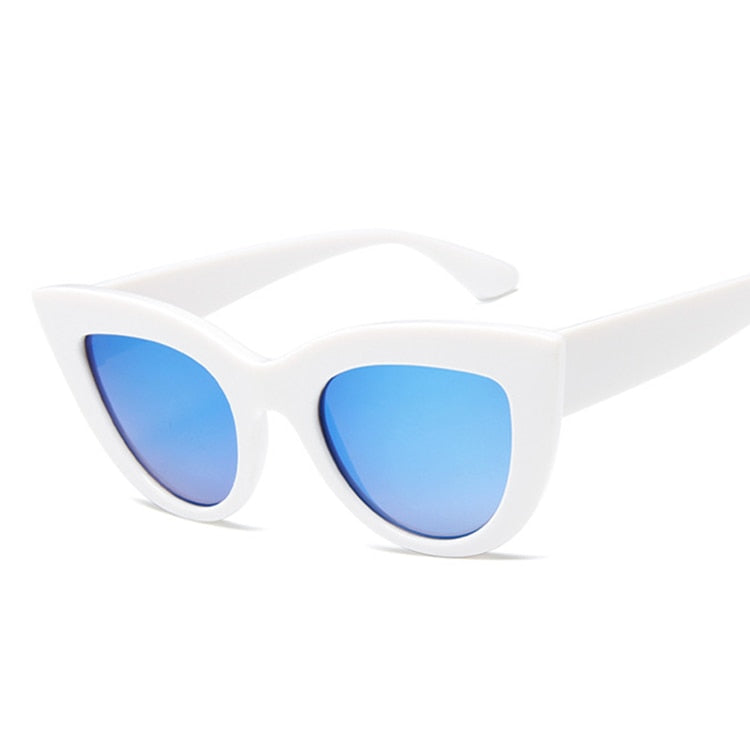 Diamond Oasis Cat Eye Sunglasses UV400  Sunset and Swim WhiteBlue  