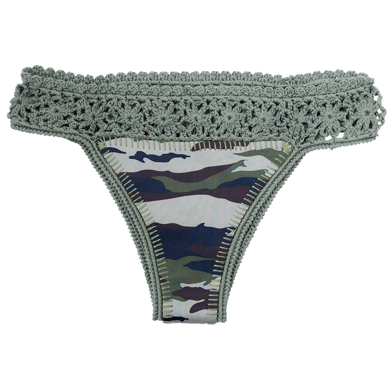 Camouflage Crochet Neoprene Bikini Set  Sunset and Swim   