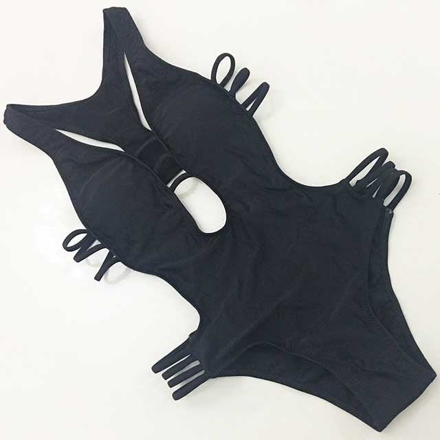 Sunset and Swim Cut Out One Piece Swimsuit  Sunset and Swim Black2 S 