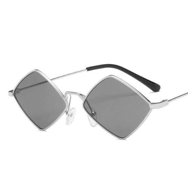 Irregular Vintage Small Frame UV400 Womens Sunglasses  Sunset and Swim silver gray  