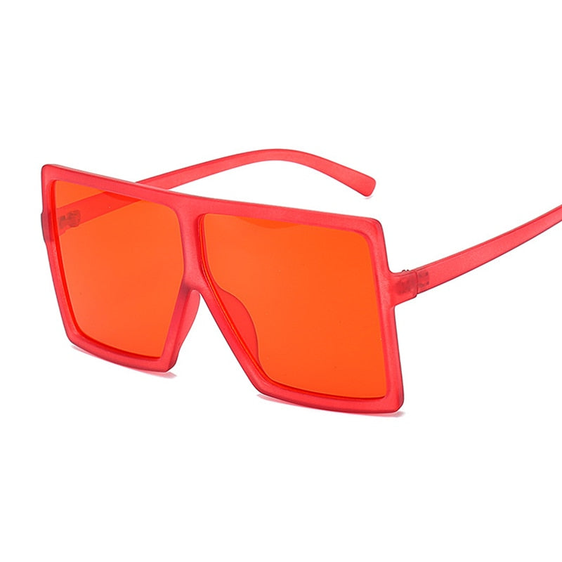 Golden Horizon Sunnies Oversized Square Sunglasses For Women  Sunset and Swim Red  