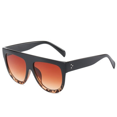 Beach Goddess Oversized Sunglasses For Women UV400  Sunset and Swim Black leopard tea A 