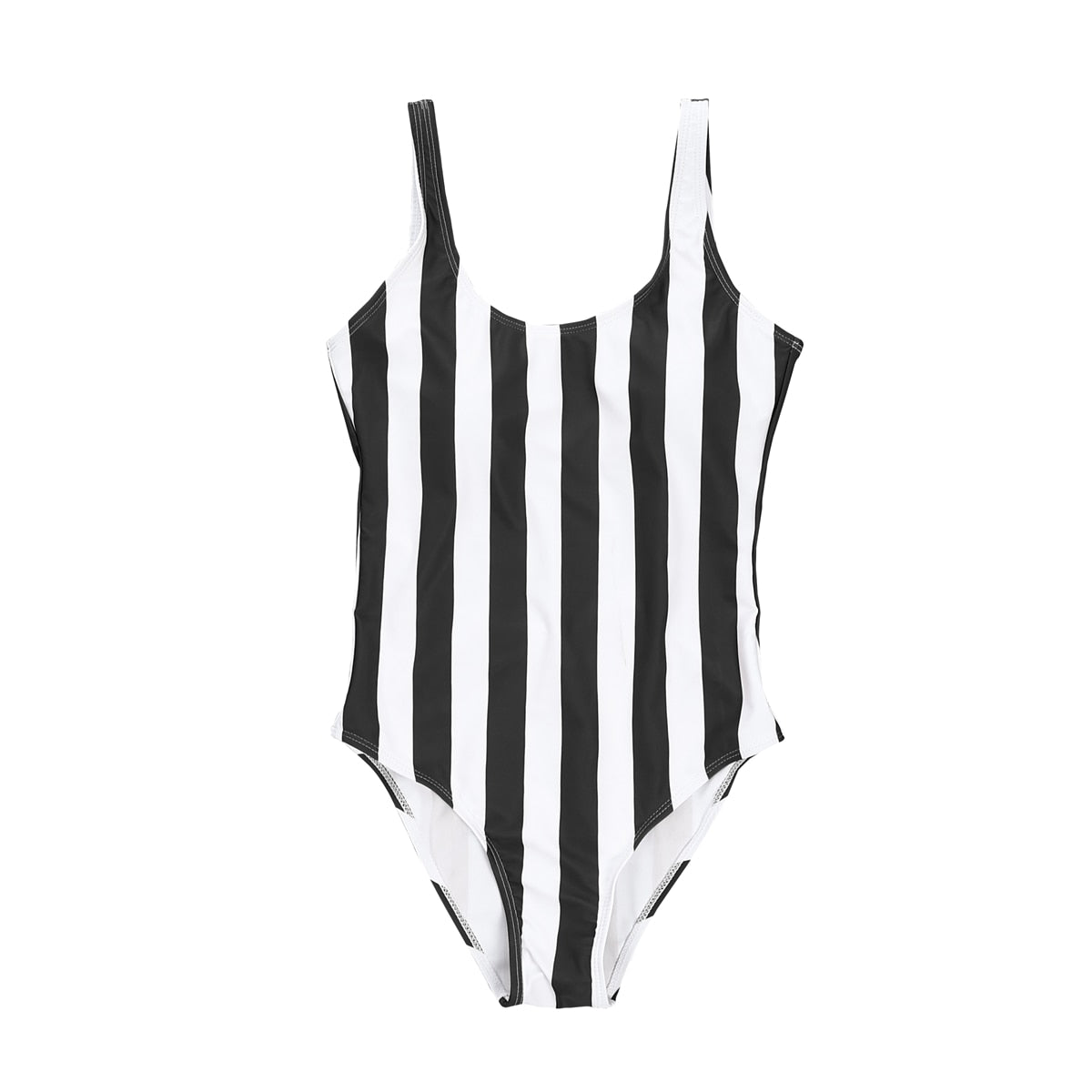 New Stripped One-Piece Blue Red Black Swimsuit  Sunset and Swim Black S 