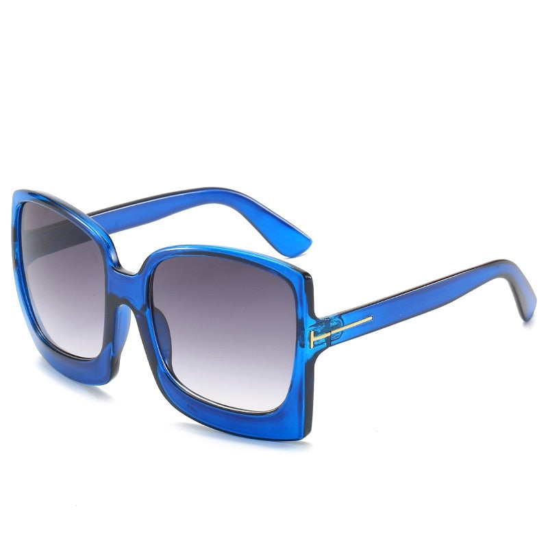 Monaco Oversized Square Sunglasses UV400  Sunset and Swim Blue  