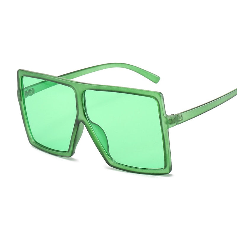 Golden Horizon Sunnies Oversized Square Sunglasses For Women  Sunset and Swim Green  