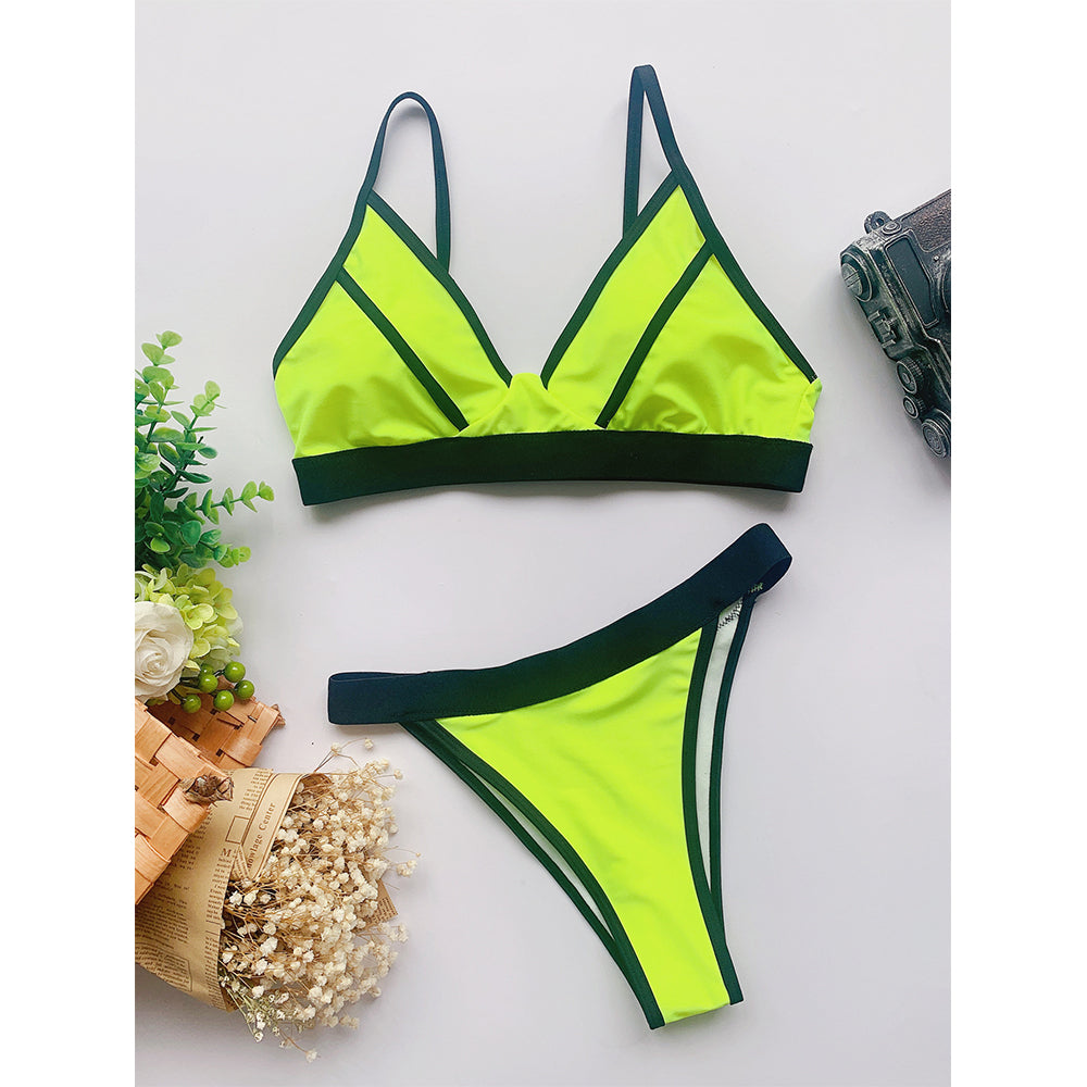 New Sexy Splicing Two Piece Bikini Set  Sunset and Swim   