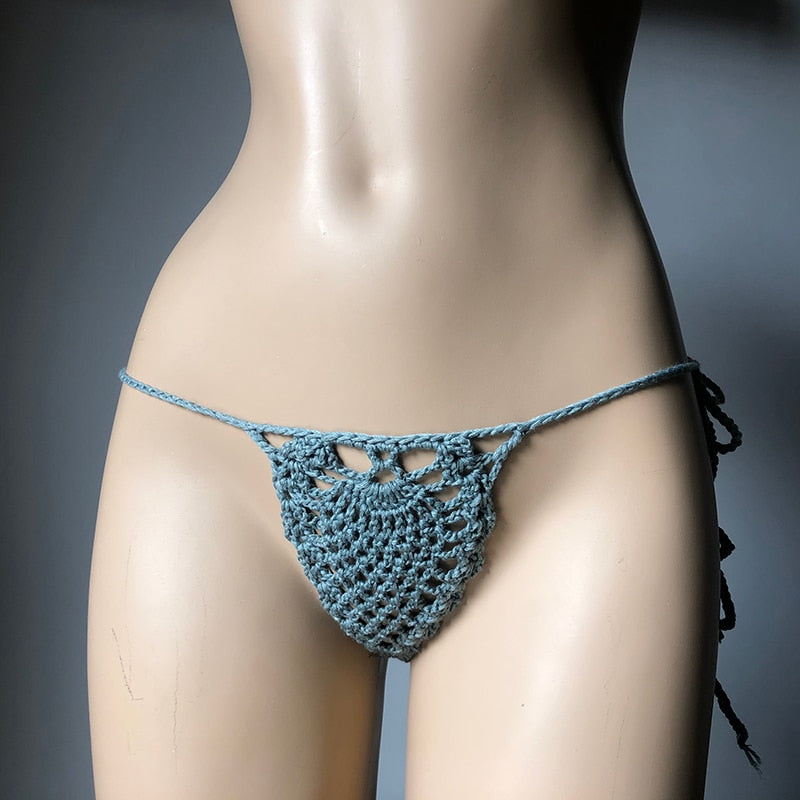 Mini Micro See Through G-strings Crochet Bikini Thongs  Sunset and Swim   