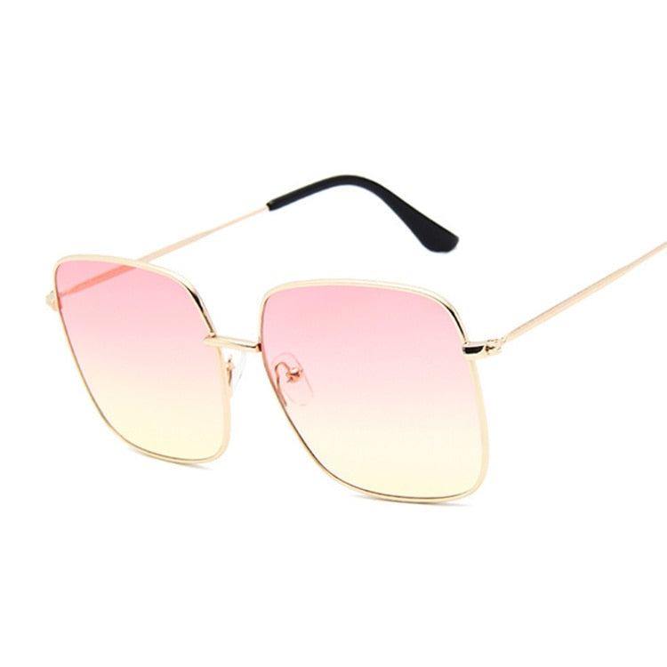 Sunny Days Fashion Square Sunglasses for Women  Sunset and Swim Pink Yellow  