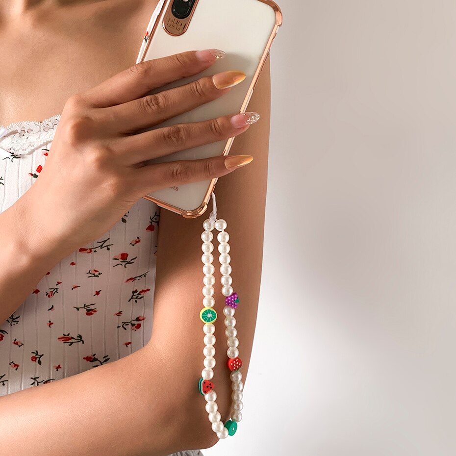 Oh So Charming Trendy Handmade Pearl Deluxe Mobile Phone Strap Phone Case Hanging Cord  Sunset and Swim M00041  